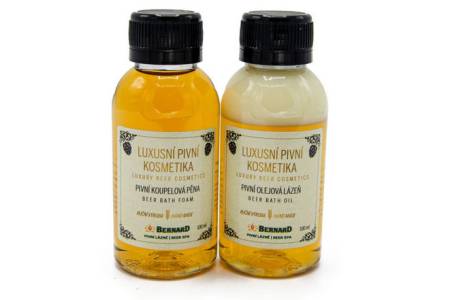 Espuma de baño de cerveza + Aceite de baño de cerveza - 2x 100ml (plás